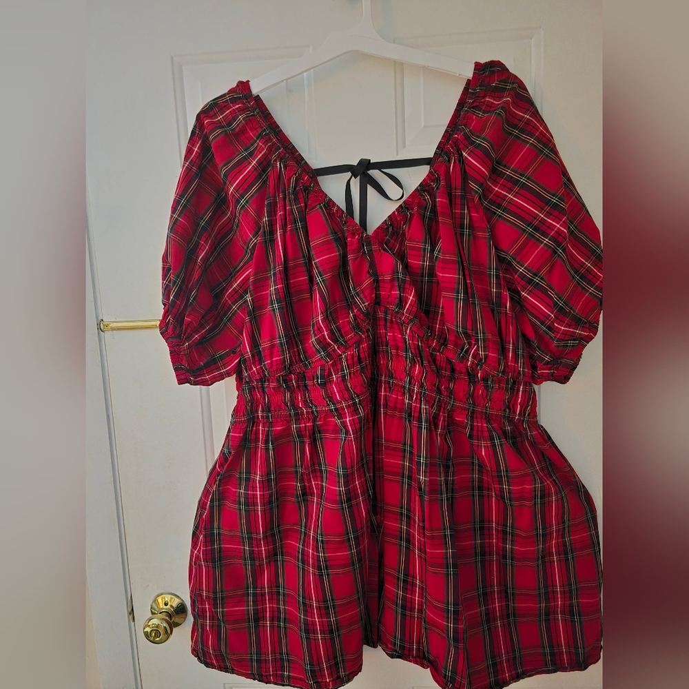 Plaid Red Women's Mini Dress Old Navy Sz 4x